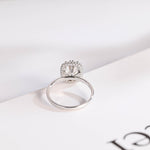 Stunning 1.0 - 2.0 CT Elongated Cushion Moissanite Engagement Ring With Halo Design 5
