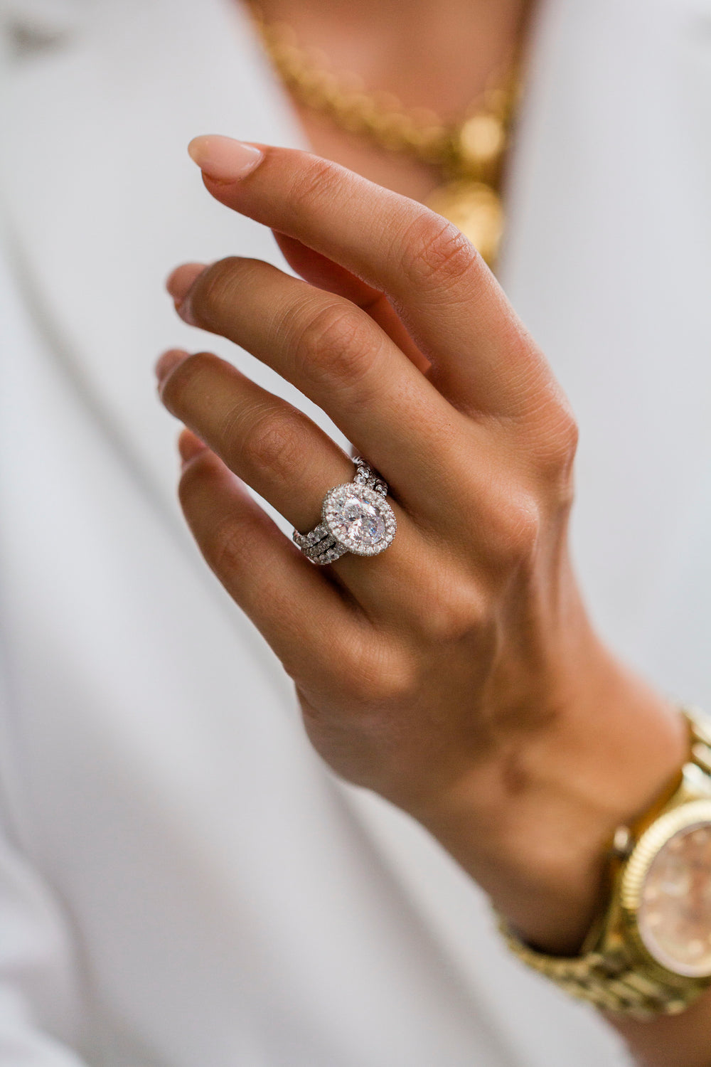 Round Cut Halo Style Cubic Zirconia in 925 Sterling Silver Ring 6