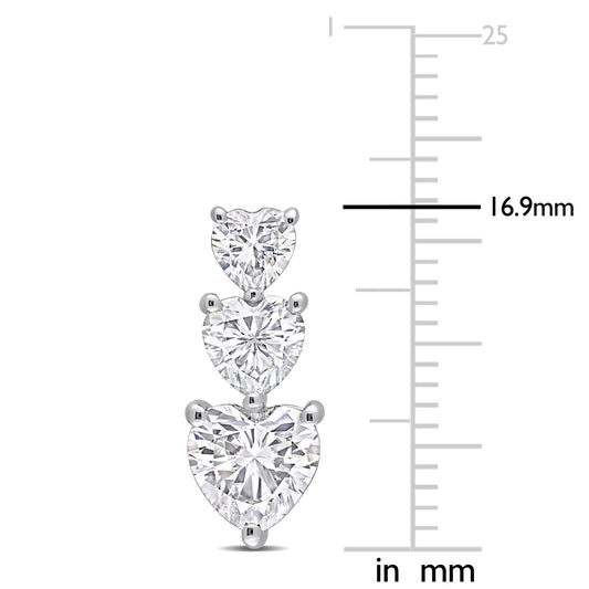 Round Cut Cubic Zirconia in 925 Sterling Silver Earrings 2