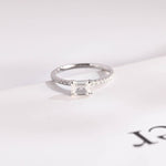 Stunning 0.5 - 1.5 CT Emerald Moissanite Engagement Ring with Pave Design 1