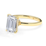 Stunning 3.0 CT Emerald Moissanite Engagement Ring with Hidden Halo Design 2