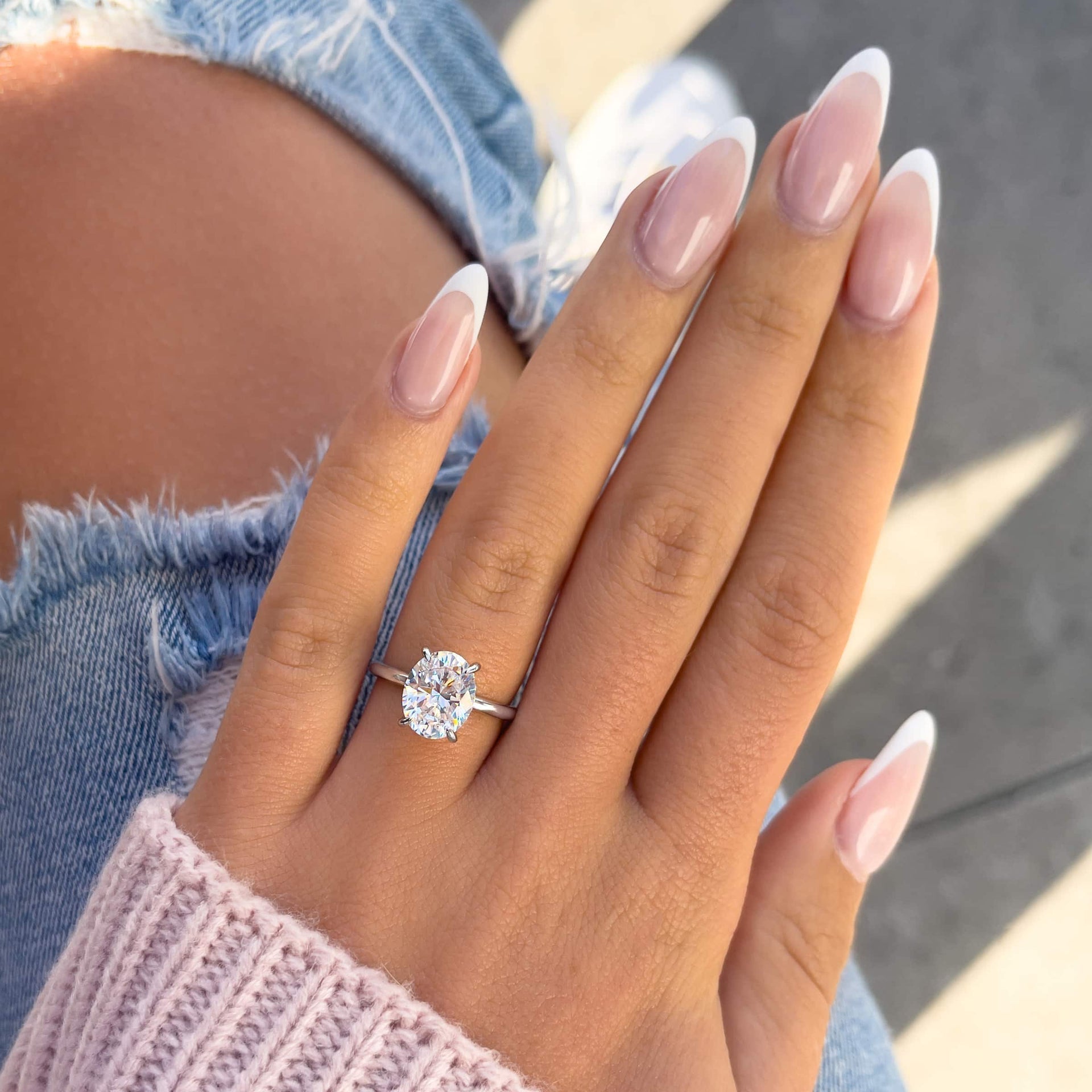 Stunning 3.0 CT Oval Moissanite Engagement Ring with Hidden Halo Design 7