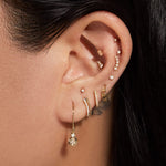 Stunning 0.20 TCW Round Cut Moissanite Hoops Earrings in Gold 6
