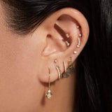 Stunning 0.20 TCW Round Cut Moissanite Hoops Earrings in Gold 6