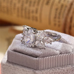 Stunning 2.0 CT Pear Moissanite Engagement Ring with Cluster Design 6