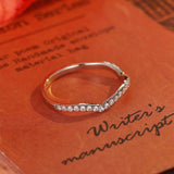 Stunning 0.2 CT Round Moissanite Stones v Shaped Wedding Bands 1