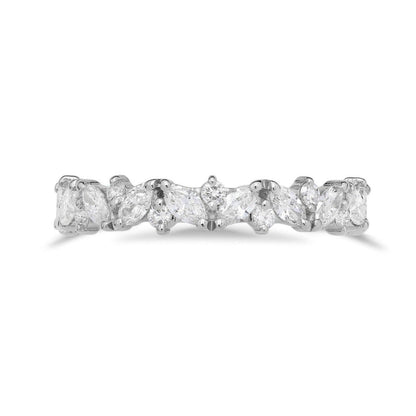 Stunning 0.3 TCW Marquise & Round Moissanite Stones Half Eternity Wedding Band 1