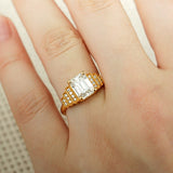 Stunning 1.0 - 2.0 CT Emerald Moissanite Engagement Ring With Cluster Design 2