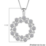 Round Cut Cubic Zirconia in 925 Sterling Silver Necklace 7