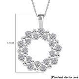Round Cut Cubic Zirconia in 925 Sterling Silver Necklace 7