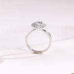 Stunning 1.0 - 2.0 CT Pear Moissanite Engagement Ring with Cluster Design 5