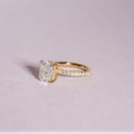 Classic 3.0 CT Cushion Moissanite Engagement Ring with Hidden Halo & Pave Design 5