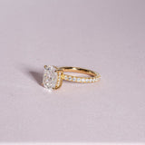 Classic 3.0 CT Cushion Moissanite Engagement Ring with Hidden Halo & Pave Design 5