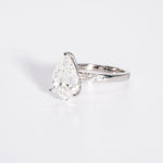 Stunning 3.0 CT Pear Cut Moissanite Engagement Ring with Pave Design 2