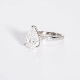 Stunning 3.0 CT Pear Cut Moissanite Engagement Ring with Pave Design 2