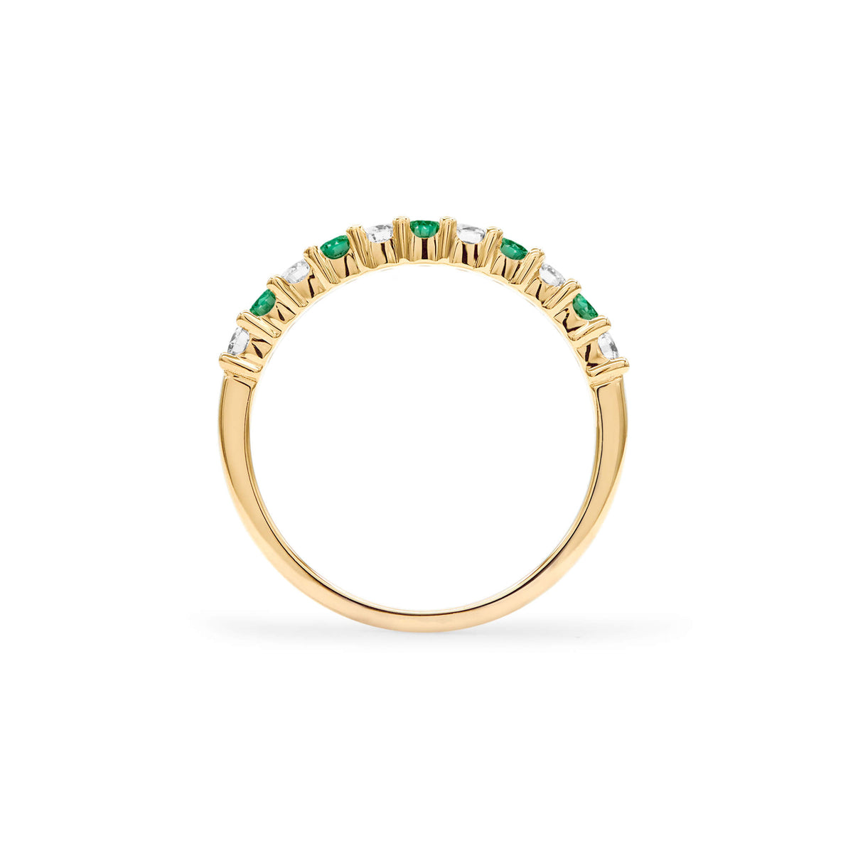 0.33 TCW Round Emerald Lab Made Diamond-May Birthstone Wedding Band 4