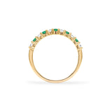 0.33 TCW Round Emerald Lab Made Diamond-May Birthstone Wedding Band 4