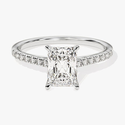 Stunning 1.0-2.0 CT Radiant Moissanite Engagement Ring with Pave Design 6