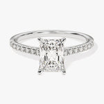 Stunning 1.0-2.0 CT Radiant Moissanite Engagement Ring with Dainty Pave Design 4