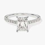 Stunning 1.0-2.0 CT Radiant Moissanite Engagement Ring with Dainty Pave Design 4