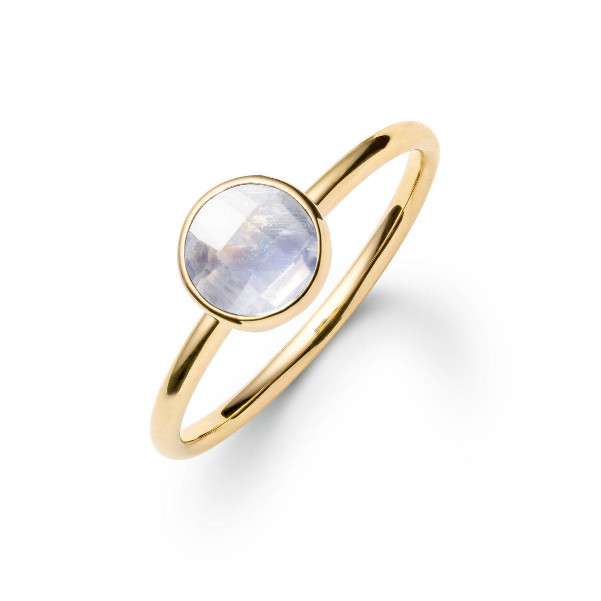 0.84 CT Round Moonstone Lab Made Diamond-June Birthstone Solitaire Engagement Ring 1