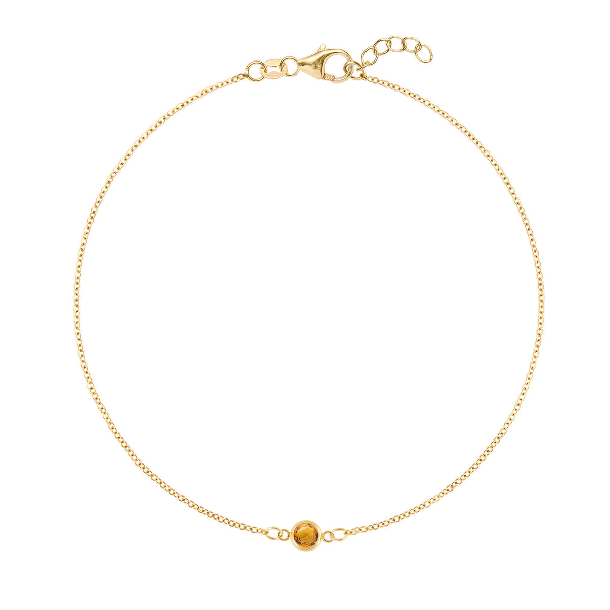 0.25 CT Round Citrine Lab Made Diamond-November Birthstone Bracelet 1
