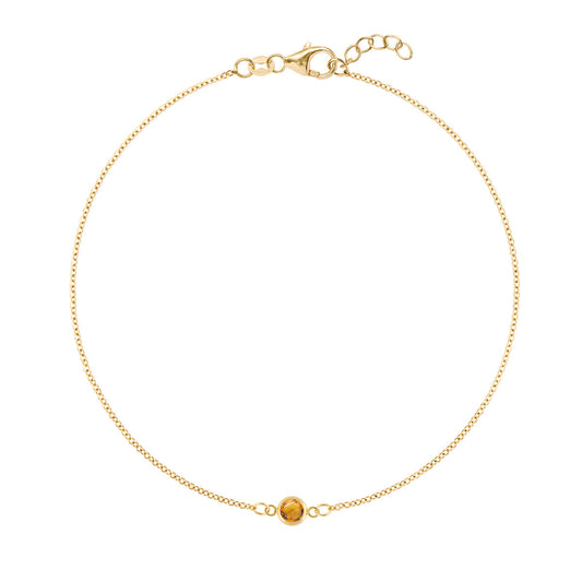 0.25 CT Round Citrine Lab Made Diamond-November Birthstone Bracelet 1