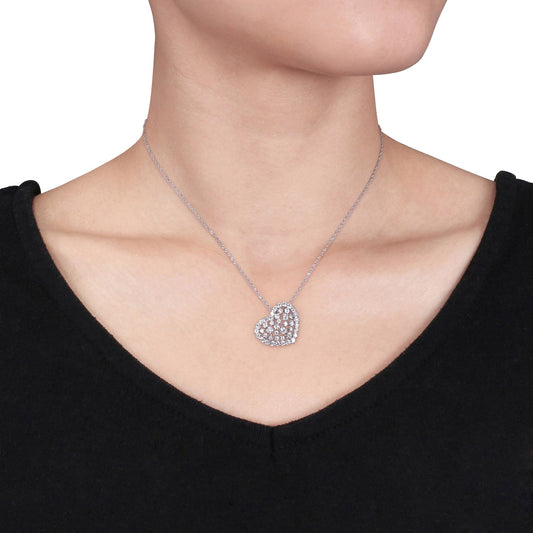 Round Cut Cubic Zirconia in 925 Sterling Silver Necklace 2