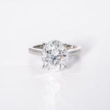 Stunning 4.0 CT Oval Shape Moissanite Engagement Ring with Hidden Halo Design 1