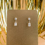 2.50 TCW Emerald & Asscher Cut Moissanite Jackets Earrings in Gold 3