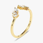 Stunning 0.30 CT Round & Marquise Moissanite Stones Open Wedding Band 2