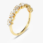 Stunning 0.40 TCW Round, Baguette & Marquise Moissanite Stones Cluster Wedding Bands 2