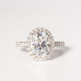 Stunning 2.0 CT Oval Moissanite Engagement Ring with Halo & Pave Design 1