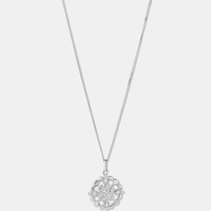 Round Cut Cubic Zirconia in 925 Sterling Silver Necklace