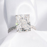 Stunning 5.0 CT Radiant Shaped Moissanite Engagement Ring with Hidden Halo & Pave Design 4