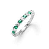 0.33 TCW Round Emerald Lab Made Diamond-May Birthstone Wedding Band 7