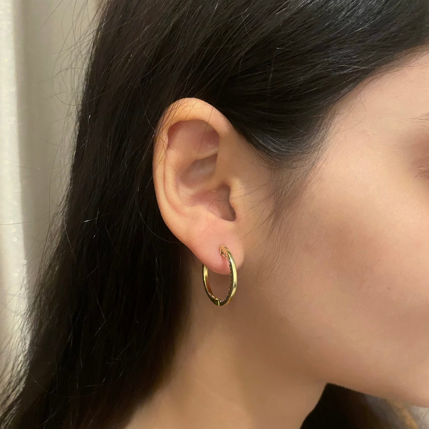 0.55 TCW Round Cut Moissanite Hoops Earrings in Gold 6