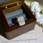 5.0 CT Radiant Shaped Moissanite Engagement Ring With Halo Split Shank Pave Accents 14