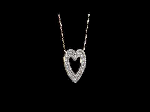 Round Cut Cubic Zirconia in 925 Sterling Silver Necklace 13