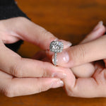Stunning 1.0 - 2.0 CT Cushion Moissanite Engagement Ring With Pave & Halo Design 2