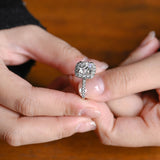 Stunning 1.0 - 2.0 CT Cushion Moissanite Engagement Ring With Pave & Halo Design 2