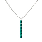 2 TCW Baguette Emerald Lab Made Diamond-May Birthstone Necklace 8