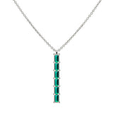 2 TCW Baguette Emerald Lab Made Diamond-May Birthstone Necklace 8