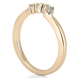 Stunning 0.10 TCW Round Moissanite Stones Curved Wedding Bands 2