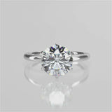 Stunning 2.0 CT Round Moissanite Engagement Ring with Solitaire Design 1