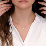 0.20 TCW Round Moissanite Diamond Circle Pendant Necklace in Solid Gold 4