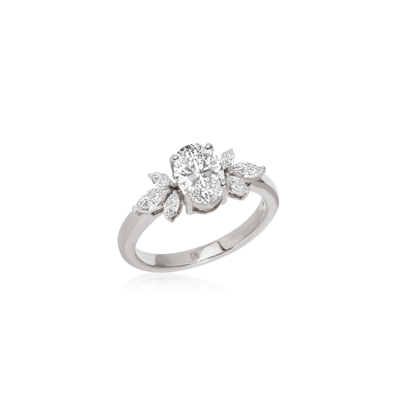 Stunning 2.0 CT Oval Moissanite Engagement Ring with Cluster Design 2