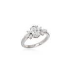 Stunning 2.0 CT Oval Moissanite Engagement Ring with Cluster Design 2