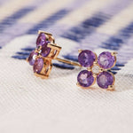 0.15 CT Round Amethyst Lab Made Diamond- February Birthstone Studs 7