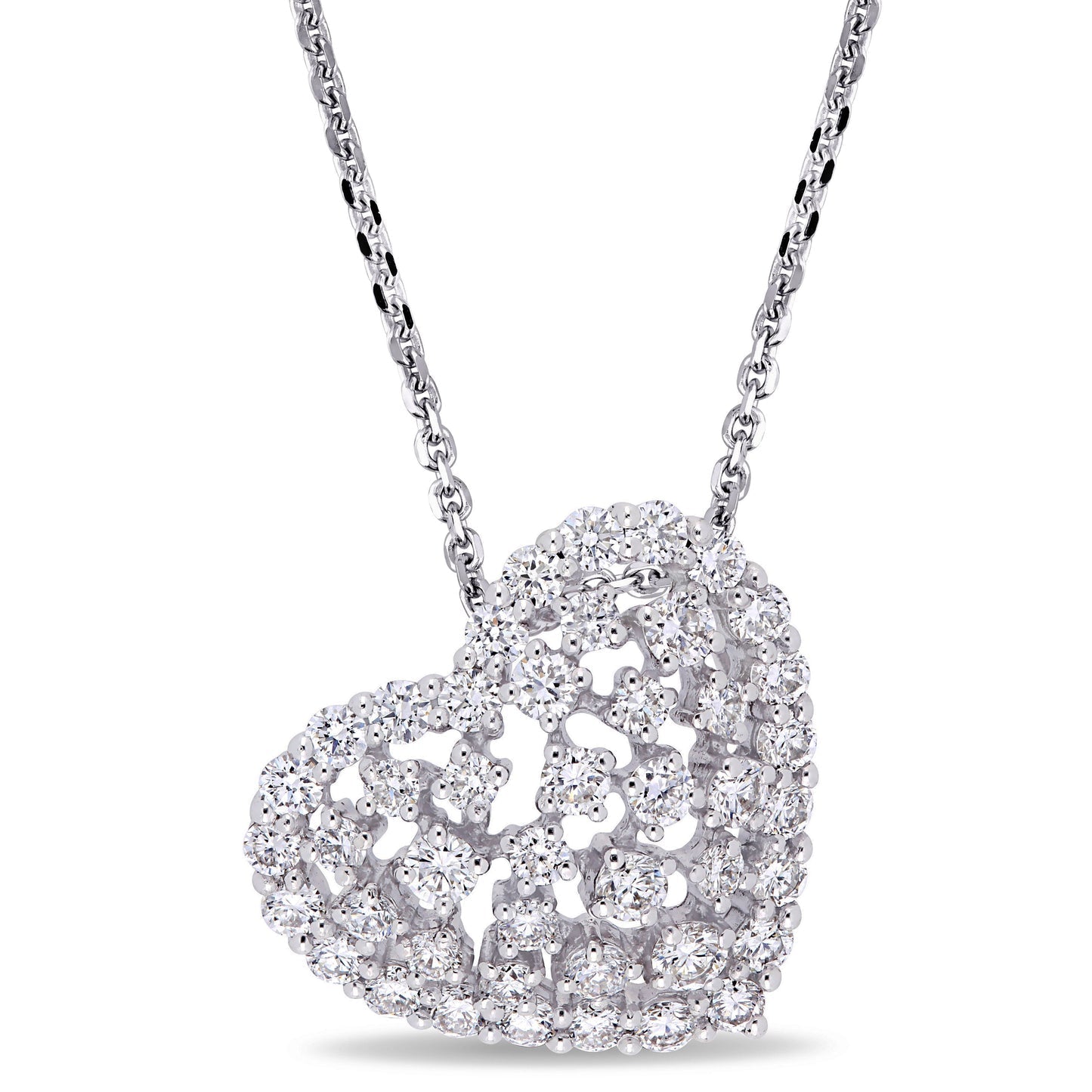 Round Cut Cubic Zirconia in 925 Sterling Silver Necklace 8